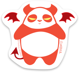 Devil Panda Durable Vinyl Sticker