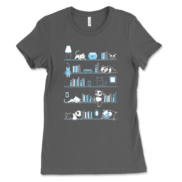 Library Cats and Pandas Women's T-shirt