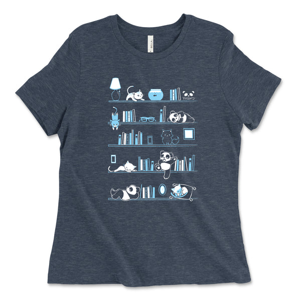 Library Cats and Pandas Women's T-shirt