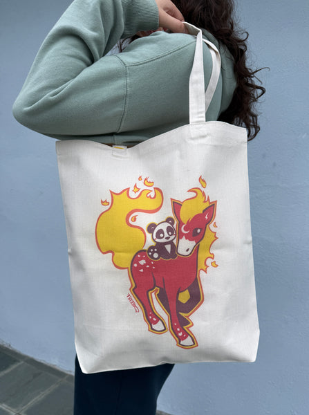 Fire Horse + Panda Tote Bag