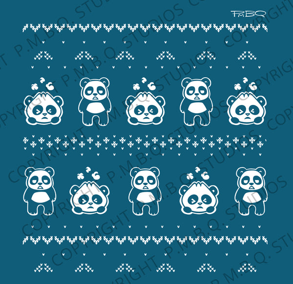 Cute Angsty Winter BRUH Panda + Pandabun Cozy Fleece Hoodie