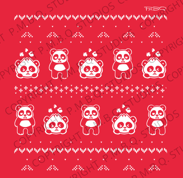 Cute Angsty Winter BRUH Panda + Pandabun Cozy Fleece Hoodie