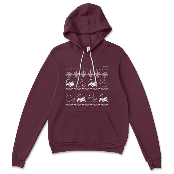 Cute Winter Cats Cozy Fleece Hoodie