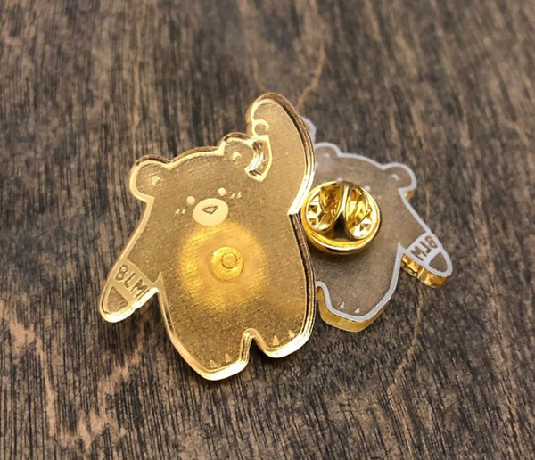 Black Lives Matter Bear + Panda Gold Pin Set