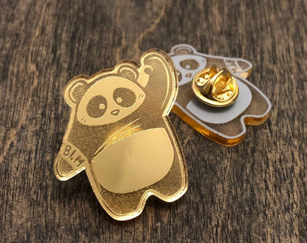 Black Lives Matter Bear + Panda Gold Pin Set