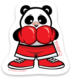 Boxing Panda Durable Vinyl Sticker