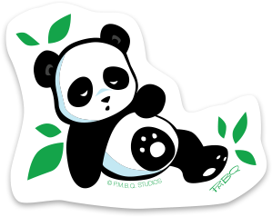 Sleepy Panda Cub Durable Vinyl Sticker