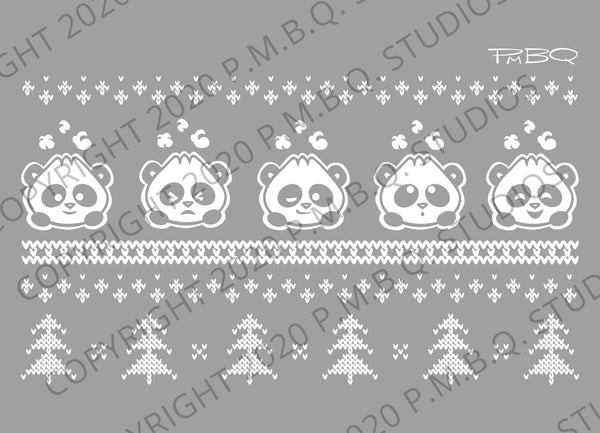 Cute Winter Pandas, Pandabuns, Cats Eco-Fleece Hoodie 2XL